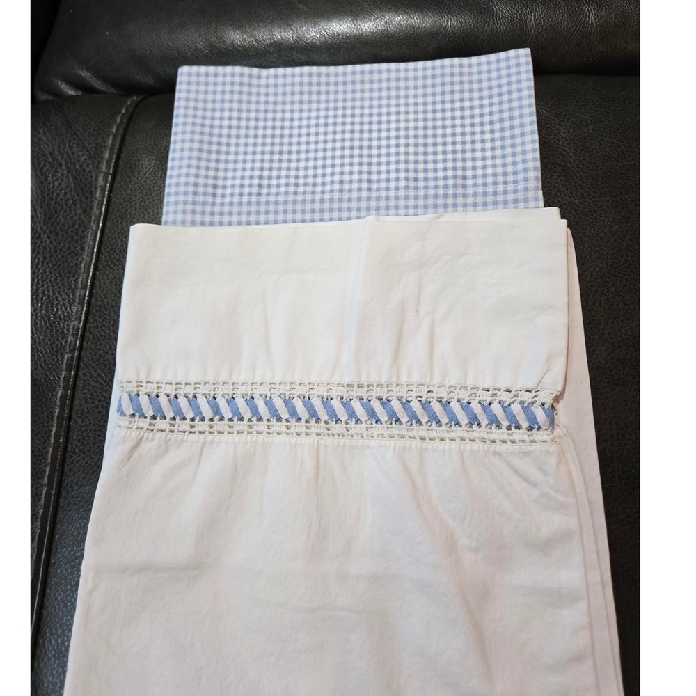Vintage Pillowcases Mix & Match Pair of 2 - Blue